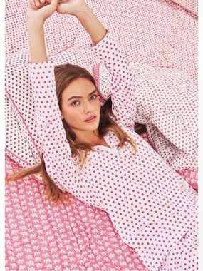 Roller Rabbit Heart Long Sleeve Pajama Set in Pink